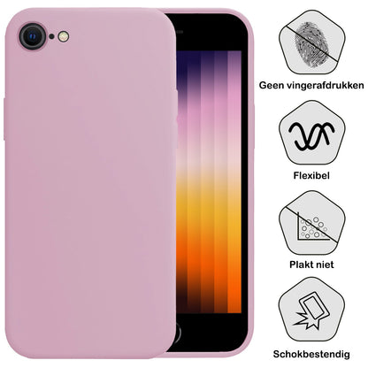 Forterra iPhone SE 2022 Hoesje Siliconen Backcover Lichtgewicht - Lila