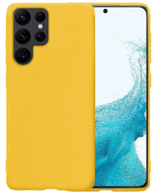 Forterra Samsung S22 Ultra Hoesje Siliconen Backcover Lichtgewicht - Geel