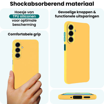 Forterra Samsung A27 Hoesje Siliconen Backcover Lichtgewicht - Geel