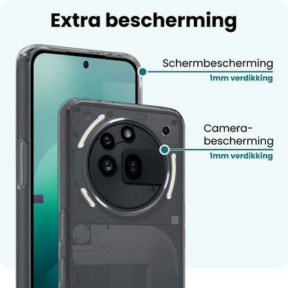 Forterra Nothing Phone 3a Pro Hoesje Siliconen Backcover Lichtgewicht - Transparant