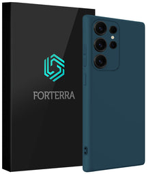 Forterra Samsung S25 Ultra Hoesje Siliconen Backcover Lichtgewicht - Donkerblauw