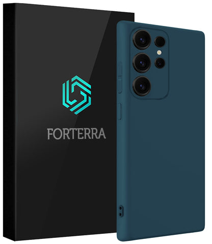 Forterra Samsung S25 Ultra Hoesje Siliconen Backcover Lichtgewicht - Donkerblauw