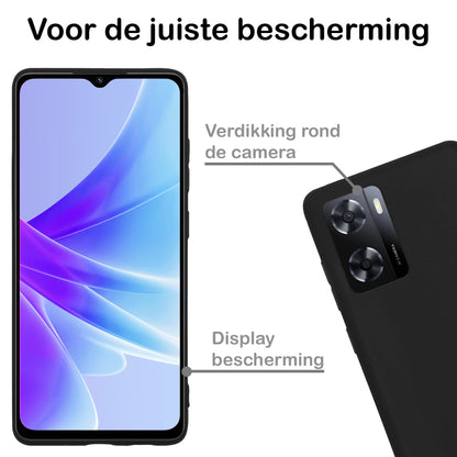 Forterra OPPO A57 Hoesje Siliconen Backcover Lichtgewicht - Zwart