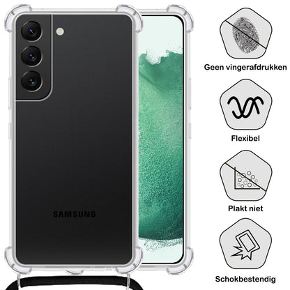 Forterra Samsung S21 Hoesje met Koord Backcover Shockproof - Transparant
