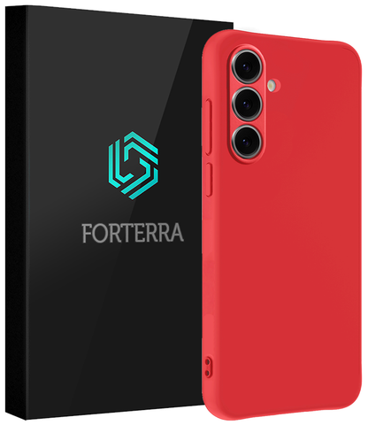 Forterra Samsung S24 FE Hoesje Siliconen Backcover Lichtgewicht - Rood