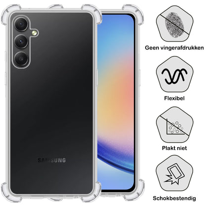 Forterra Samsung A34 Hoesje Shockproof Backcover Siliconen - Transparant