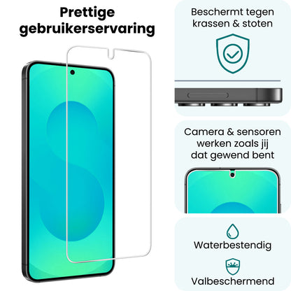 Forterra Samsung S25 Screenprotector Gehard Glas met Installatieframe