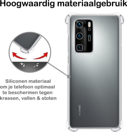 Forterra Huawei P40 Pro Hoesje Shockproof Backcover Siliconen - Transparant