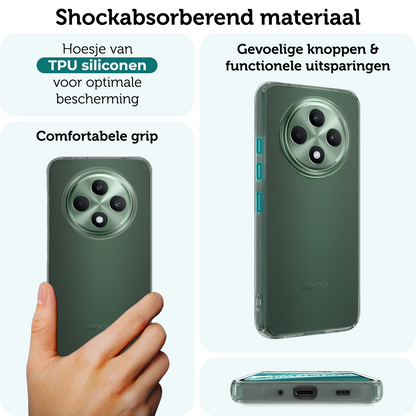 Forterra Oppo Reno 12 F Hoesje Siliconen Backcover Lichtgewicht - Transparant