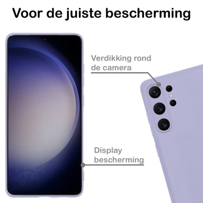 Forterra Samsung S23 Ultra Hoesje Siliconen Backcover Lichtgewicht - Lila