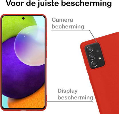 Forterra Samsung A52 Hoesje Siliconen Backcover Lichtgewicht - Rood