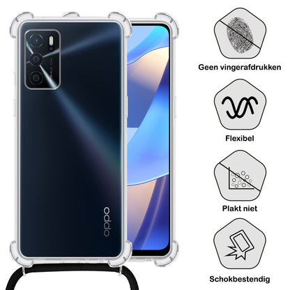 Forterra OPPO A16 Hoesje met Koord Backcover Shockproof - Transparant