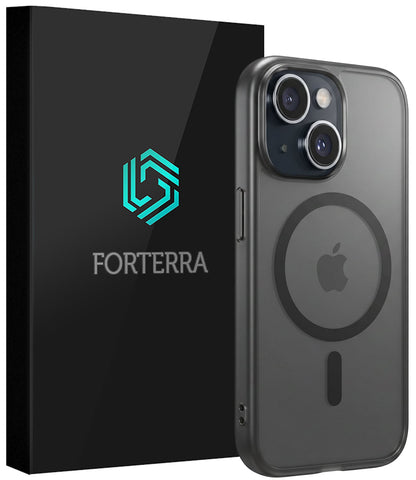 Forterra iPhone 14 Hoesje Geschikt voor Magsafe Backcover Shockproof - Zwart