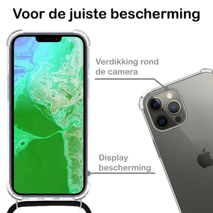 Forterra iPhone 14 Pro Hoesje met Koord Backcover Shockproof - Transparant