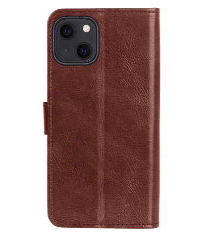 Forterra iPhone 13 Hoesje Bookcase Cover met Kaarthouder - Bruin
