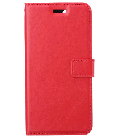 Forterra Samsung S22 Ultra Hoesje Bookcase Cover met Kaarthouder - Rood