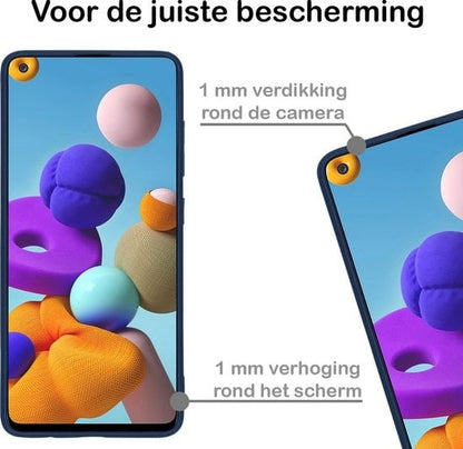 Forterra Samsung A21s Hoesje Siliconen Backcover Lichtgewicht - Donkerblauw
