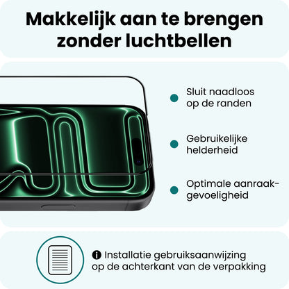 Forterra iPhone 17 Pro Max Screenprotector Gehard Glas - Full Screen