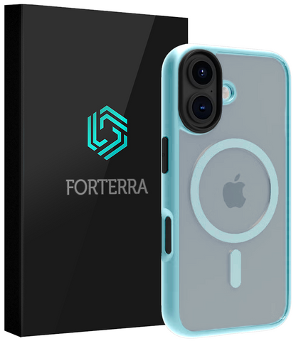 Forterra iPhone 17 Hoesje Geschikt voor Magsafe Backcover Shockproof - Lichtblauw