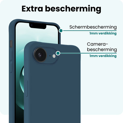 Forterra iPhone 16e Hoesje Siliconen Backcover Lichtgewicht - Donkerblauw