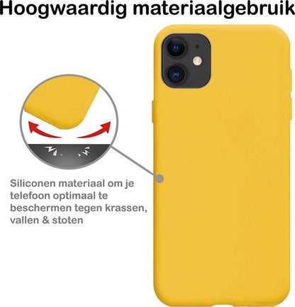 Forterra iPhone 12 Pro Max Hoesje Siliconen Backcover Lichtgewicht - Geel
