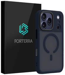 Forterra iPhone 17 Pro Hoesje Geschikt voor Magsafe Backcover Shockproof - Donkerblauw