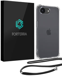 Forterra iPhone 16e Hoesje met Koord Backcover Shockproof - Transparant