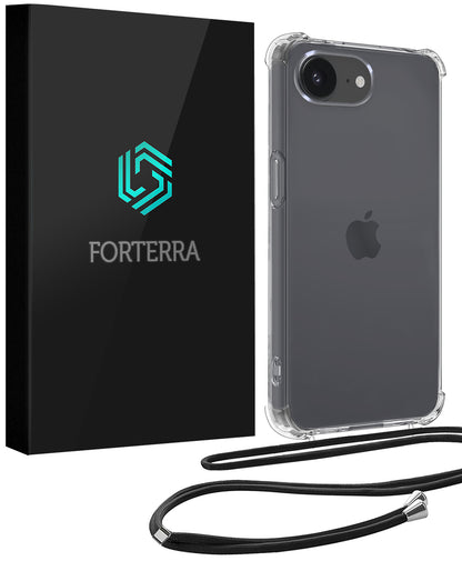 Forterra iPhone 16e Hoesje met Koord Backcover Shockproof - Transparant