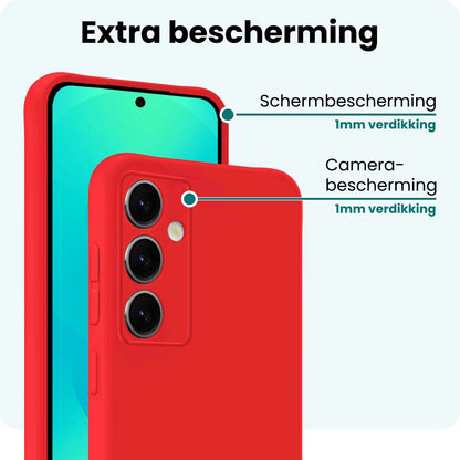 Forterra Samsung S25 Plus Hoesje Siliconen Backcover Lichtgewicht - Rood