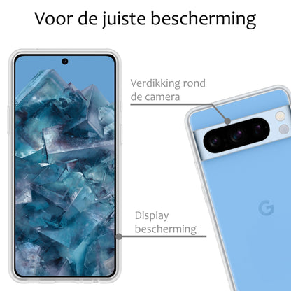 Forterra Google Pixel 8 Pro Hoesje Siliconen Backcover Lichtgewicht - Transparant
