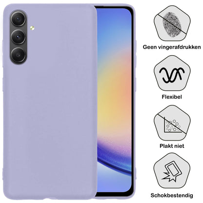 Forterra Samsung A34 Hoesje Siliconen Backcover Lichtgewicht - Lila