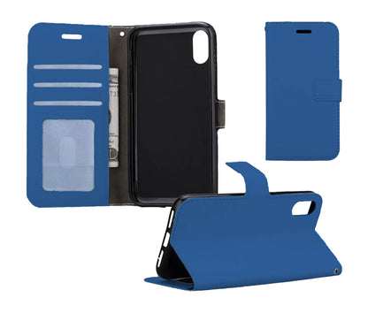 Forterra iPhone X Hoesje Bookcase Cover met Kaarthouder - Donkerblauw