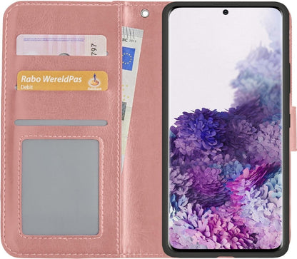 Forterra Samsung S20 Plus Hoesje Bookcase Cover met Kaarthouder - Rosé goud