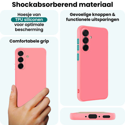 Forterra Samsung A36 Hoesje Siliconen Backcover Lichtgewicht - Lichtroze