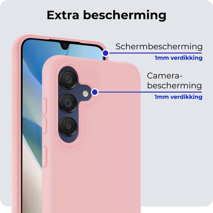 Forterra Samsung A15 Hoesje Siliconen Backcover Lichtgewicht - Lichtroze