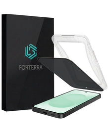 Forterra Privacy Screenprotector Geschikt voor Samsung Galaxy S25 - Met Installatie Kit - Privacy - Beschermglas - Flexibel Glas - Tempered Glass - Screen Protector