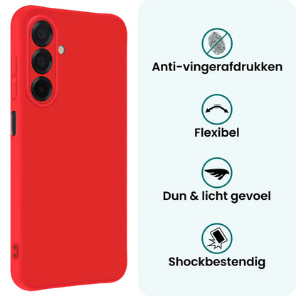 Forterra Samsung A26 Hoesje Siliconen Backcover Lichtgewicht - Rood