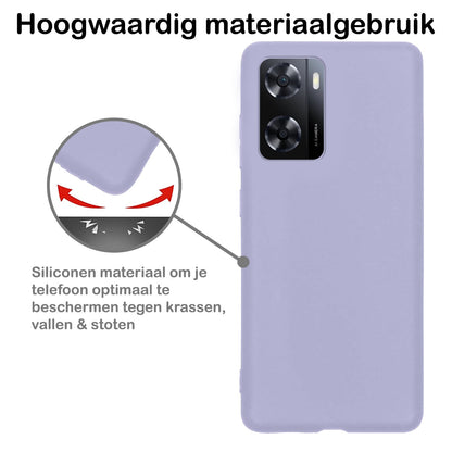 Forterra OPPO A57s Hoesje Siliconen Backcover Lichtgewicht - Lila