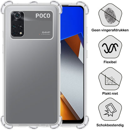 Forterra Poco M4 Pro 4G Hoesje Shockproof Backcover Siliconen - Transparant