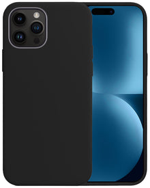 Forterra iPhone 15 Pro Hoesje Siliconen Backcover Lichtgewicht - Zwart