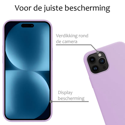 Forterra iPhone 15 Pro Max Hoesje Siliconen Backcover Lichtgewicht - Lila