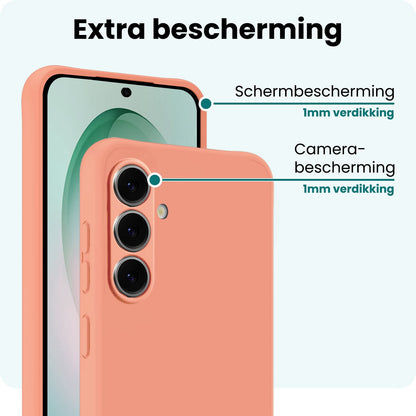 Forterra Samsung S26 Hoesje Siliconen Backcover Lichtgewicht - Perzik