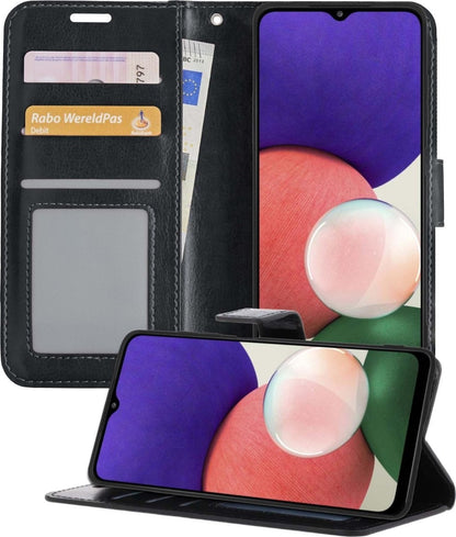 Forterra Samsung A22 4G Hoesje Bookcase Cover met Kaarthouder - Zwart