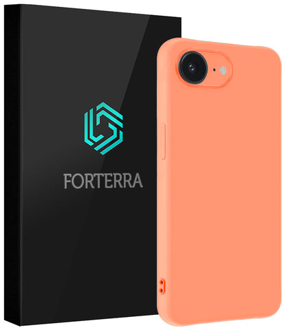 Forterra iPhone 16e Hoesje Siliconen Backcover Lichtgewicht - Perzik