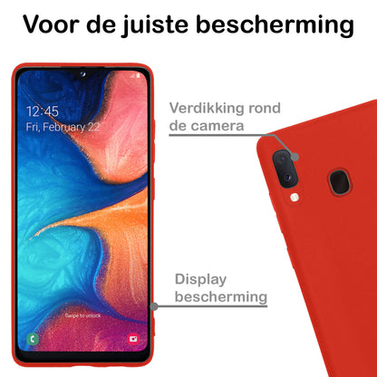 Forterra Samsung A20e Hoesje Siliconen Backcover Lichtgewicht - Rood