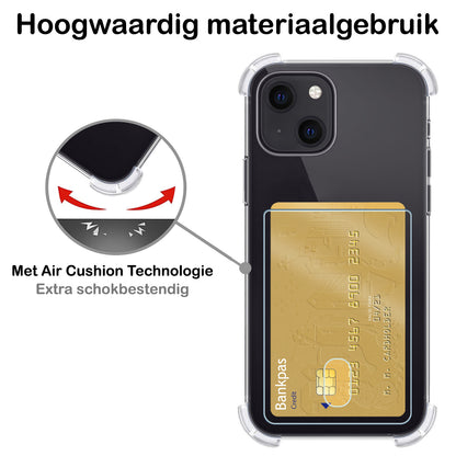 Forterra iPhone 13 Hoesje Kaarthouder Backcover Shockproof - Transparant