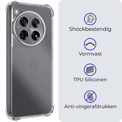Forterra OnePlus 12 Hoesje Shockproof Backcover Siliconen - Transparant