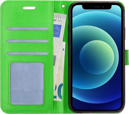 Forterra iPhone 12 Mini Hoesje Bookcase Cover met Kaarthouder - Groen