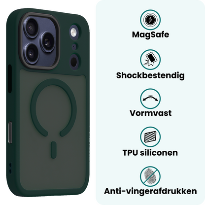 Forterra iPhone 17 Pro Max Hoesje Geschikt voor Magsafe Backcover Shockproof - Donkergroen