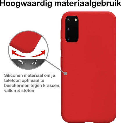 Forterra Samsung S20 Hoesje Siliconen Backcover Lichtgewicht - Rood